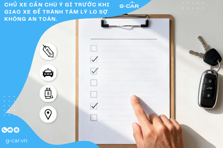 Chủ xe cần chú ý gì trước khi giao xe để tránh tâm lý lo sợ không an toàn. 