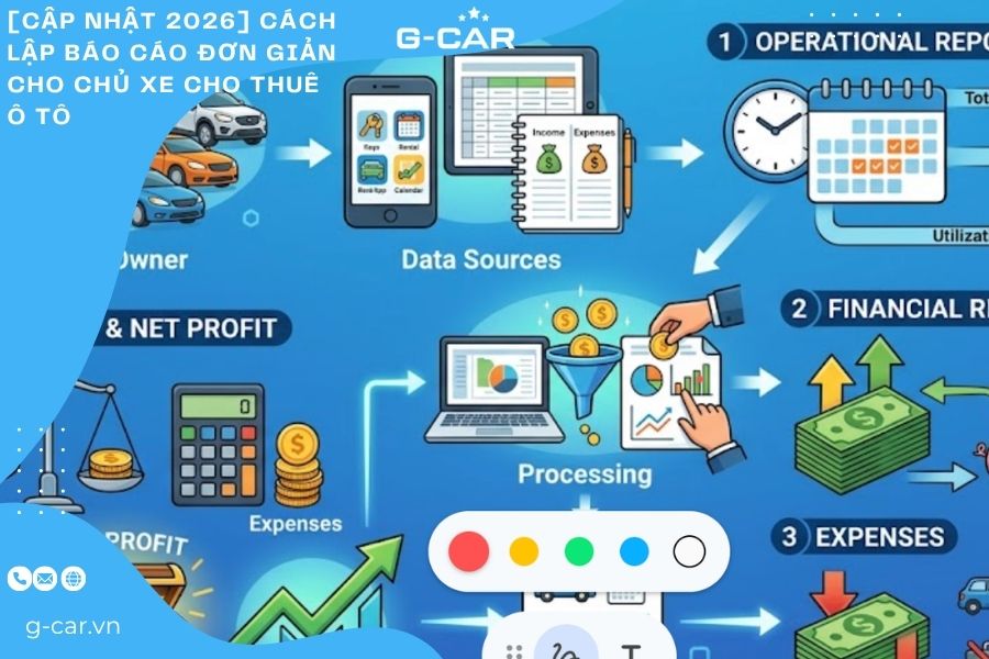 [CẬP NHẬT 2026] Cách lập báo cáo đơn giản cho chủ xe cho thuê ô tô 